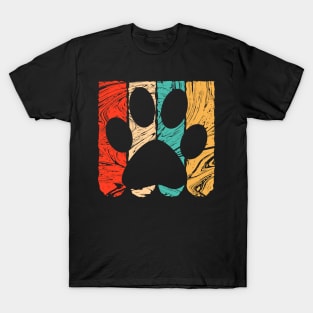 Vintage Dog Puppy Dog Paw Print Dog Love Pet Paw T-Shirt